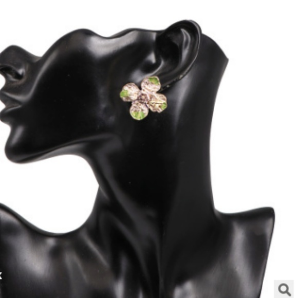 New 925 flower clover leaf flower studs earrings - Picture 6 of 7